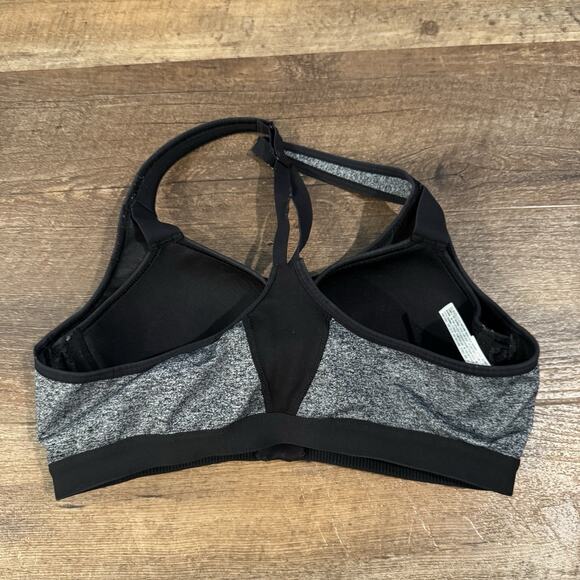 Victoria Secret VSX Sports Bra 36B Gray Front Close Zip Racerback Underwire - Picture 2 of 7